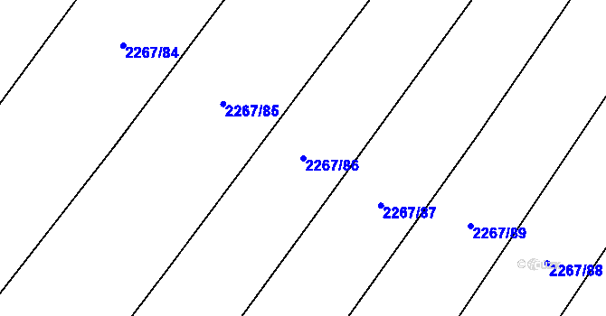 Parcela st. 2267/86 v KÚ Blučina, Katastrální mapa