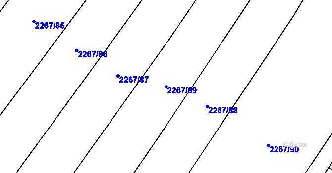 Parcela st. 2267/89 v KÚ Blučina, Katastrální mapa