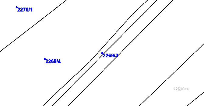 Parcela st. 2269/3 v KÚ Blučina, Katastrální mapa