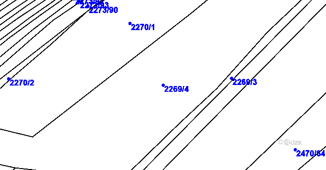 Parcela st. 2269/4 v KÚ Blučina, Katastrální mapa