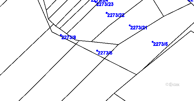 Parcela st. 2273/6 v KÚ Blučina, Katastrální mapa