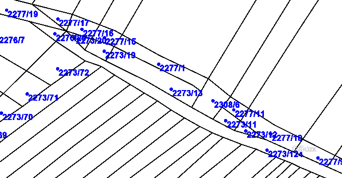 Parcela st. 2273/13 v KÚ Blučina, Katastrální mapa