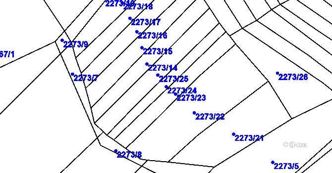Parcela st. 2273/24 v KÚ Blučina, Katastrální mapa