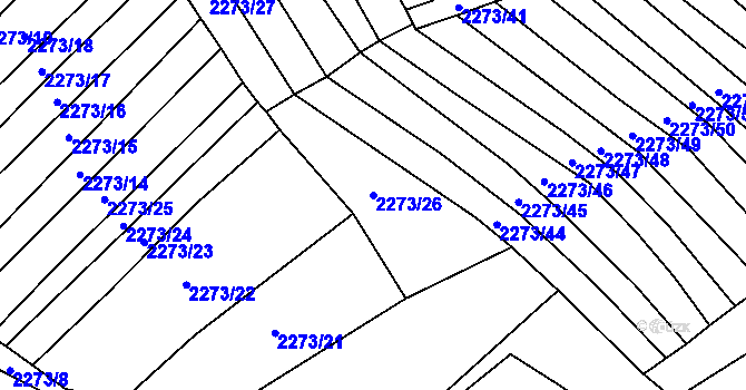 Parcela st. 2273/26 v KÚ Blučina, Katastrální mapa