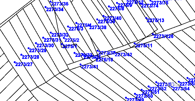 Parcela st. 2273/37 v KÚ Blučina, Katastrální mapa