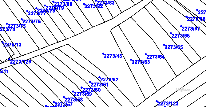 Parcela st. 2273/43 v KÚ Blučina, Katastrální mapa