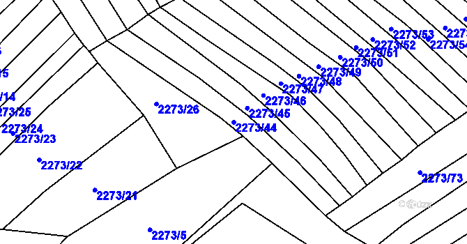 Parcela st. 2273/44 v KÚ Blučina, Katastrální mapa