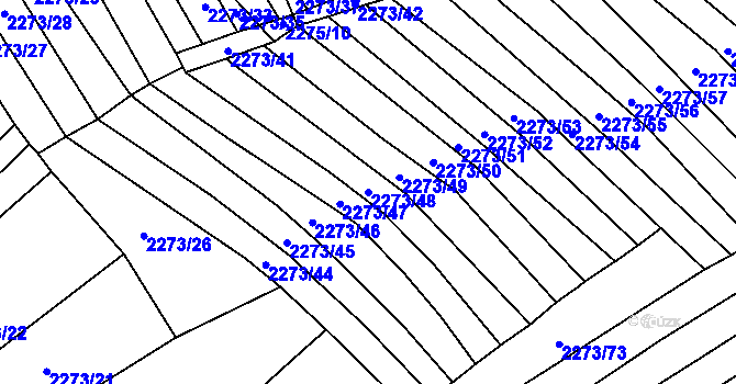 Parcela st. 2273/48 v KÚ Blučina, Katastrální mapa