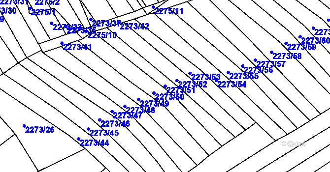 Parcela st. 2273/51 v KÚ Blučina, Katastrální mapa