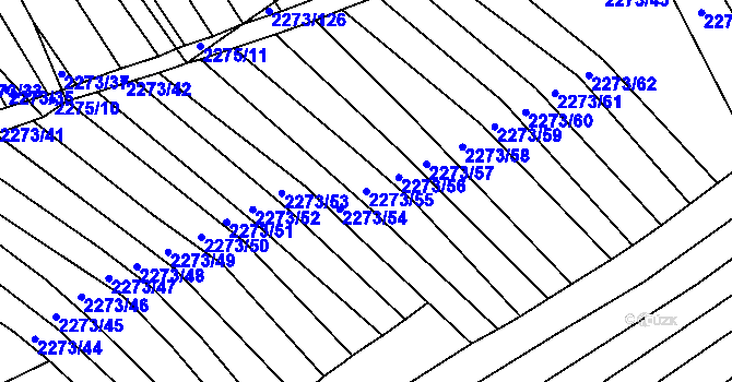 Parcela st. 2273/55 v KÚ Blučina, Katastrální mapa