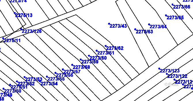 Parcela st. 2273/61 v KÚ Blučina, Katastrální mapa