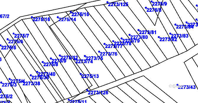 Parcela st. 2273/76 v KÚ Blučina, Katastrální mapa