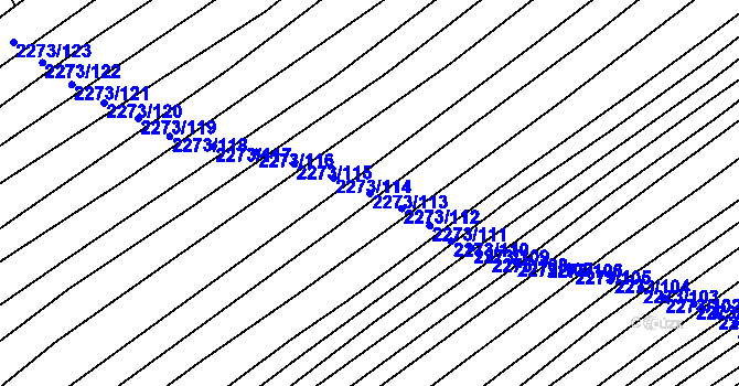 Parcela st. 2273/113 v KÚ Blučina, Katastrální mapa