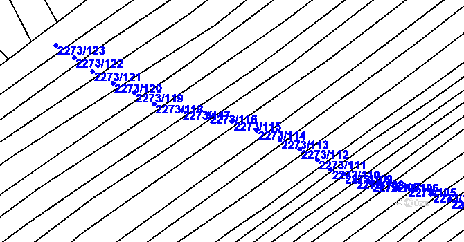Parcela st. 2273/115 v KÚ Blučina, Katastrální mapa