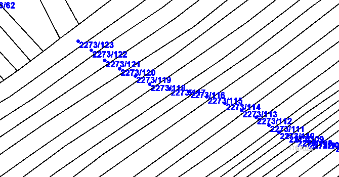 Parcela st. 2273/117 v KÚ Blučina, Katastrální mapa