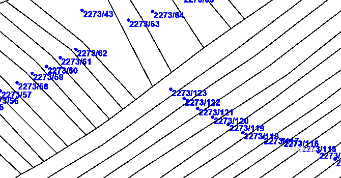 Parcela st. 2273/123 v KÚ Blučina, Katastrální mapa