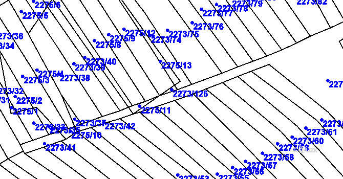 Parcela st. 2273/126 v KÚ Blučina, Katastrální mapa