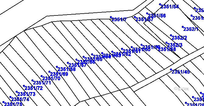 Parcela st. 2351/63 v KÚ Blučina, Katastrální mapa