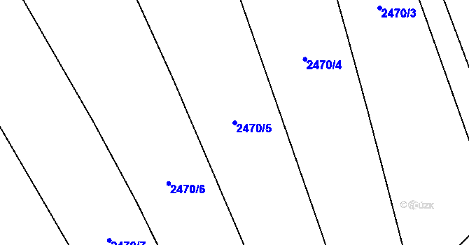 Parcela st. 2470/5 v KÚ Blučina, Katastrální mapa