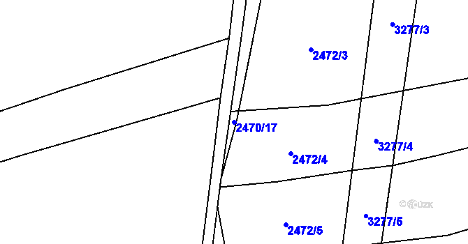 Parcela st. 2470/17 v KÚ Blučina, Katastrální mapa