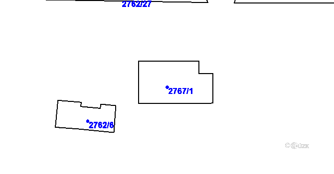 Parcela st. 2767/1 v KÚ Blučina, Katastrální mapa