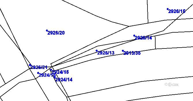Parcela st. 2926/13 v KÚ Blučina, Katastrální mapa