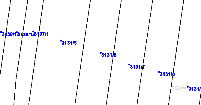 Parcela st. 3131/6 v KÚ Blučina, Katastrální mapa