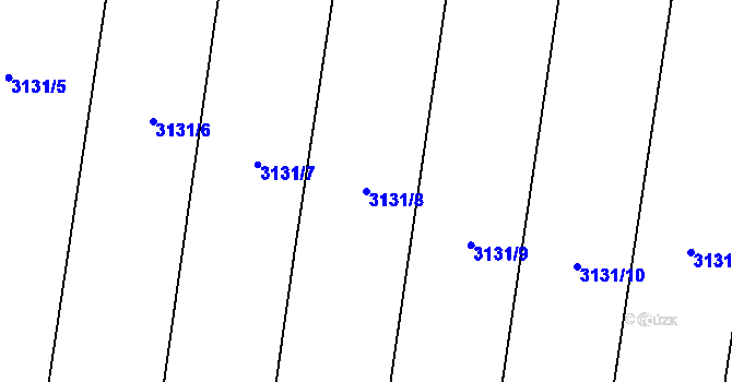 Parcela st. 3131/8 v KÚ Blučina, Katastrální mapa