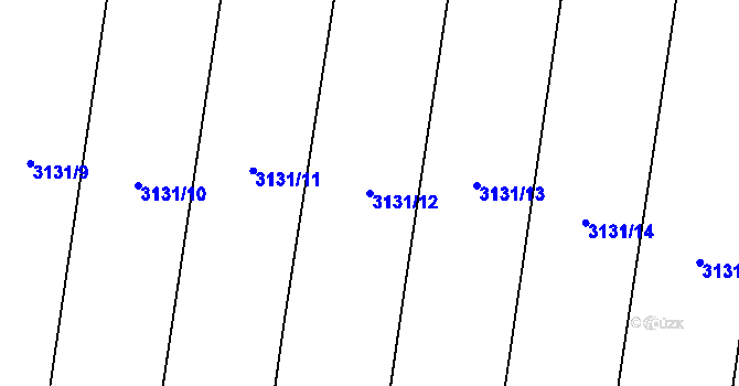 Parcela st. 3131/12 v KÚ Blučina, Katastrální mapa