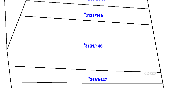 Parcela st. 3131/146 v KÚ Blučina, Katastrální mapa