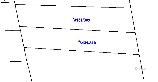 Parcela st. 3131/310 v KÚ Blučina, Katastrální mapa