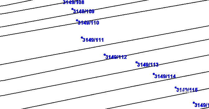 Parcela st. 3149/112 v KÚ Blučina, Katastrální mapa