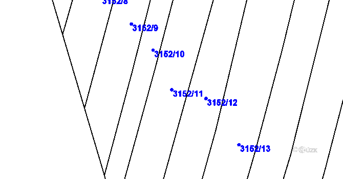 Parcela st. 3152/11 v KÚ Blučina, Katastrální mapa