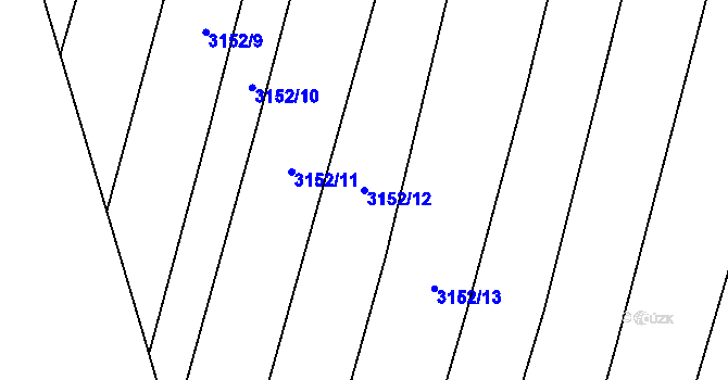 Parcela st. 3152/12 v KÚ Blučina, Katastrální mapa