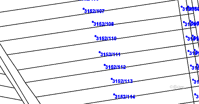Parcela st. 3152/111 v KÚ Blučina, Katastrální mapa