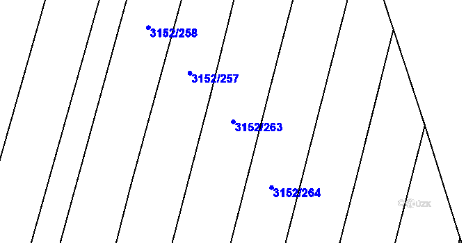 Parcela st. 3152/263 v KÚ Blučina, Katastrální mapa