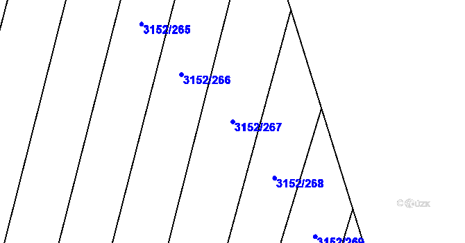 Parcela st. 3152/267 v KÚ Blučina, Katastrální mapa