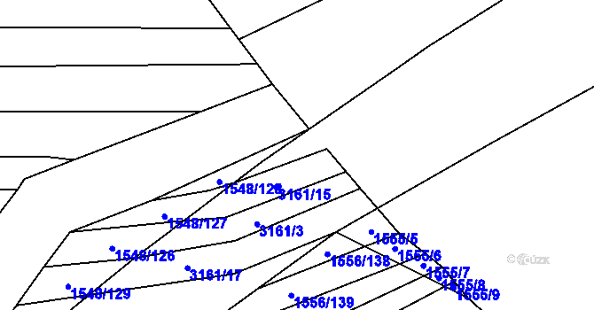 Parcela st. 3161/16 v KÚ Blučina, Katastrální mapa