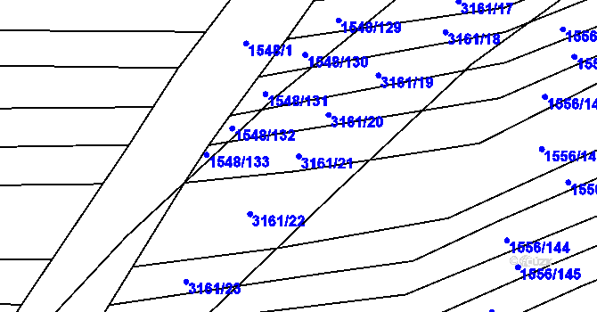 Parcela st. 3161/21 v KÚ Blučina, Katastrální mapa