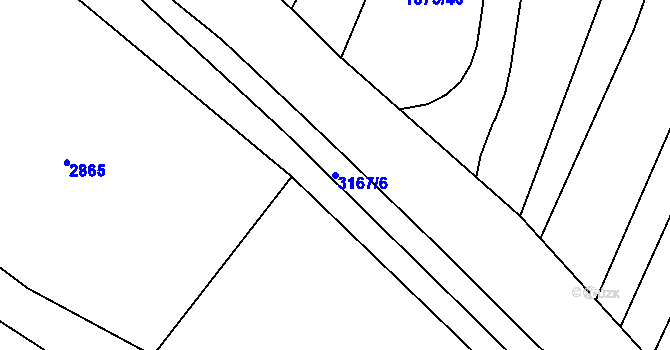 Parcela st. 3167/6 v KÚ Blučina, Katastrální mapa