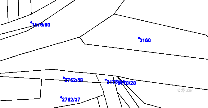 Parcela st. 3167/7 v KÚ Blučina, Katastrální mapa