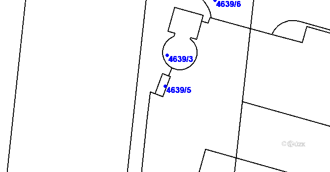 Parcela st. 4639/5 v KÚ Blučina, Katastrální mapa
