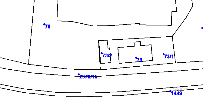 Parcela st. 73/2 v KÚ Bludov, Katastrální mapa