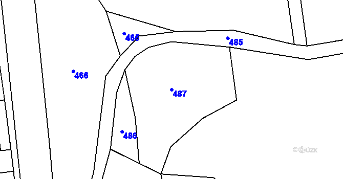 Parcela st. 487 v KÚ Bludov, Katastrální mapa