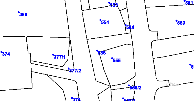 Parcela st. 556 v KÚ Bludov, Katastrální mapa