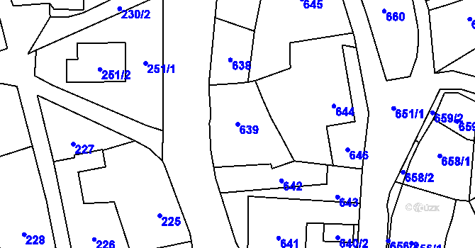 Parcela st. 639 v KÚ Bludov, Katastrální mapa