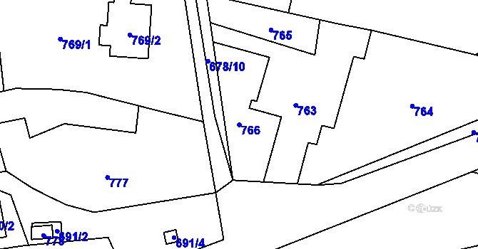 Parcela st. 766 v KÚ Bludov, Katastrální mapa