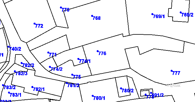 Parcela st. 776 v KÚ Bludov, Katastrální mapa