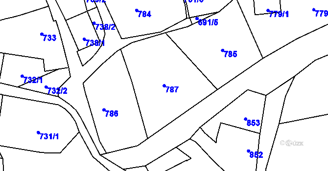 Parcela st. 787 v KÚ Bludov, Katastrální mapa