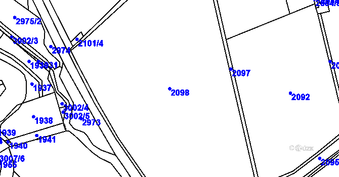 Parcela st. 2098 v KÚ Bludov, Katastrální mapa